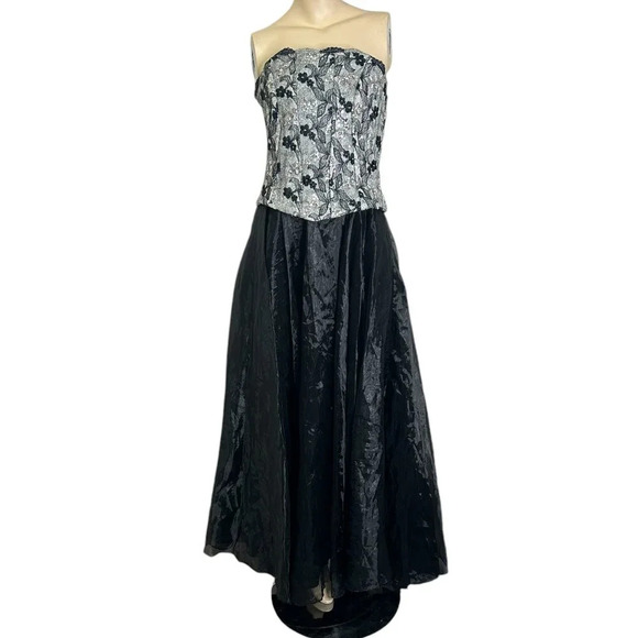 Goth Princess Whimsygoth Embroidered Corset Gown Sz M 90s Vintage Grunge Fairy - Picture 1 of 9